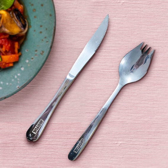 Stainless Steel Spork and Knife Set